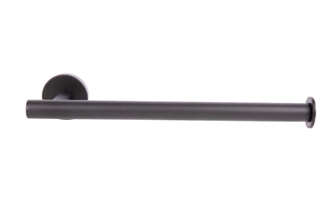 Cofan – Toallero Negro Mate | Diseño Redondo | Acero Inoxidable | Kit de Fijación Incluido | 28 x 8 x 5 cm